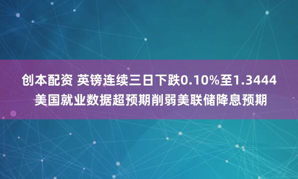 创本配资 英镑连续三日下跌0.10%至1.3444 美国就业数据超预期削弱美联储降息预期
